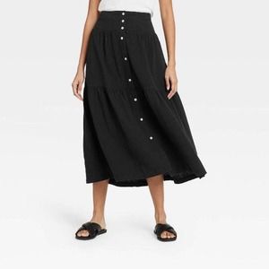 Universal Thread | Women's Tiered Midi A-Line Skirt | Size L